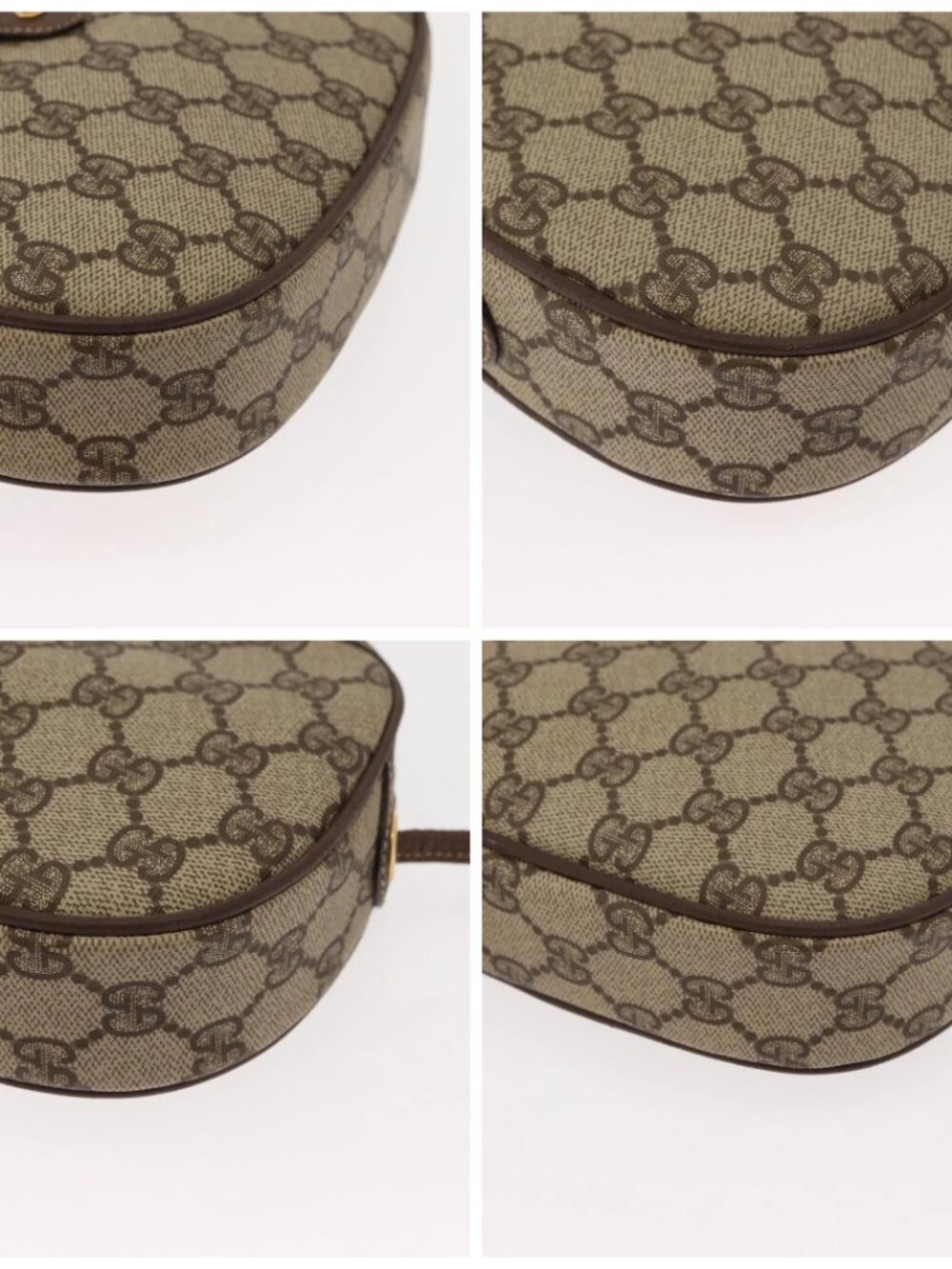 GUCCI GG Supreme Web Sherry Line Bag PVC Beige 007 58 6112 4023 Auth 148252 - Picture 14 of 16